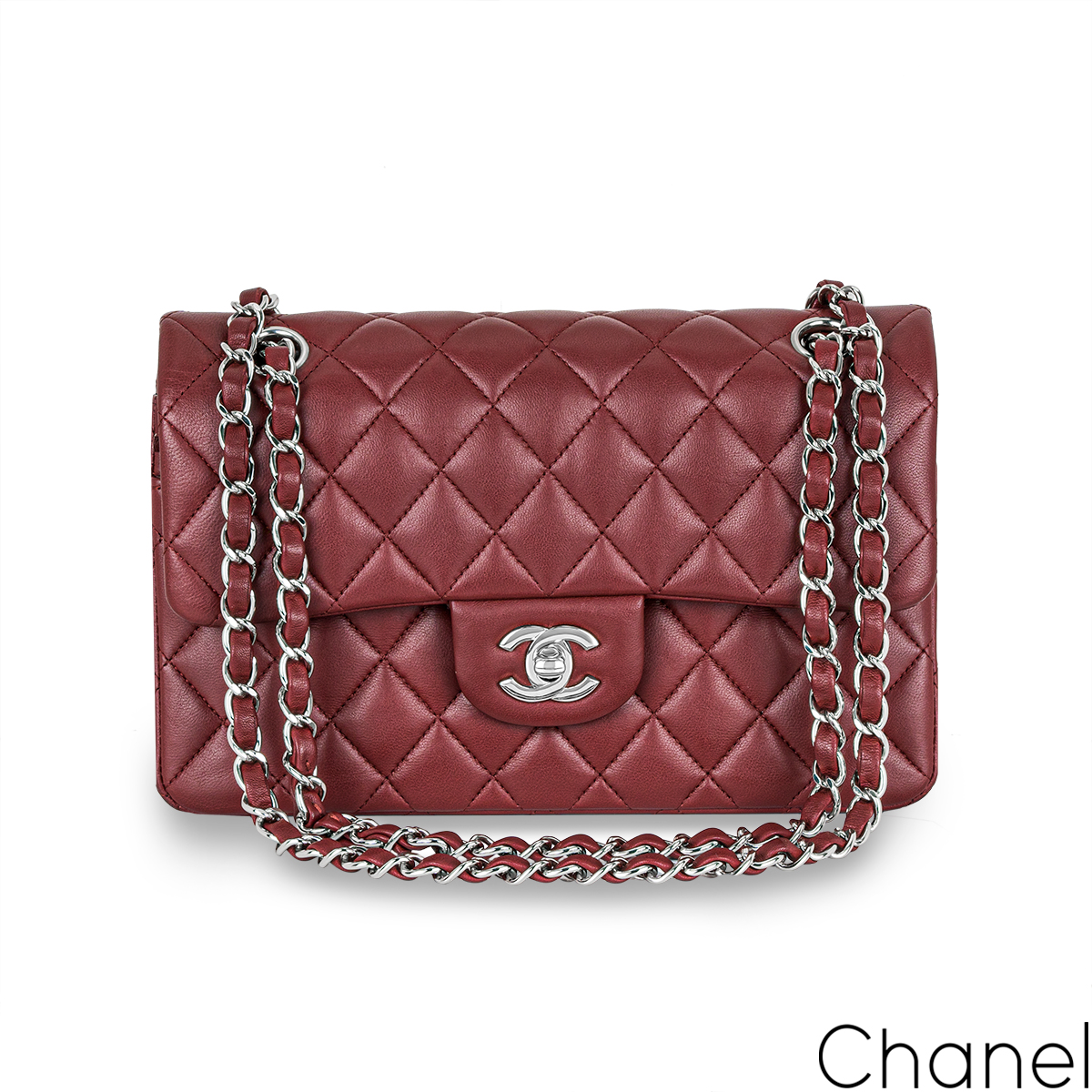 Chanel Burgundy Lambskin Small Double Flap Bag